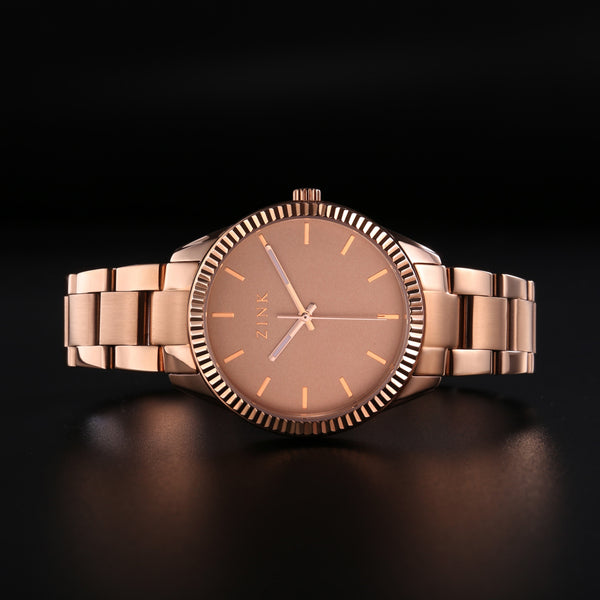 Zink Women's Watch With Rose Gold Stainless Steel Case And Rose Gold Stainless Steel Band by i-watch