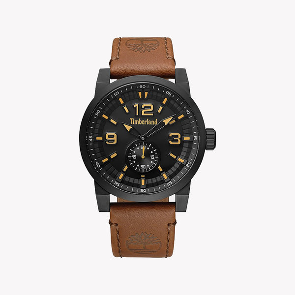 Timberland Men's Black Stainless Steel Watch, Brown Leather | Tbl15475jsb02 by i-watch