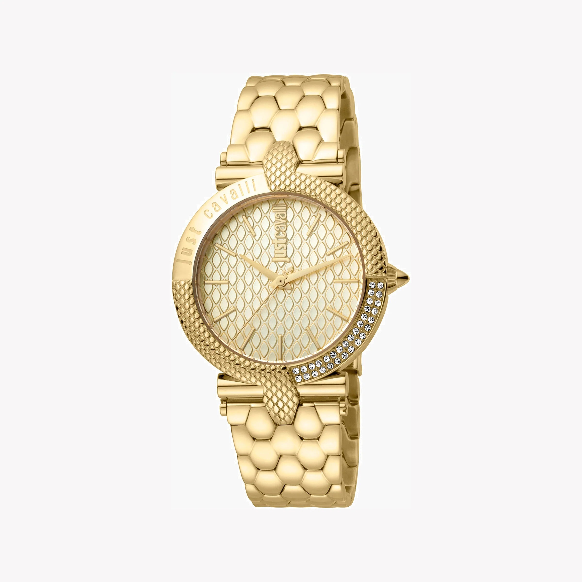 JUST CAVALLI Women's Watch with Gold Stainless Steel Case and Gold Stainless Steel Band