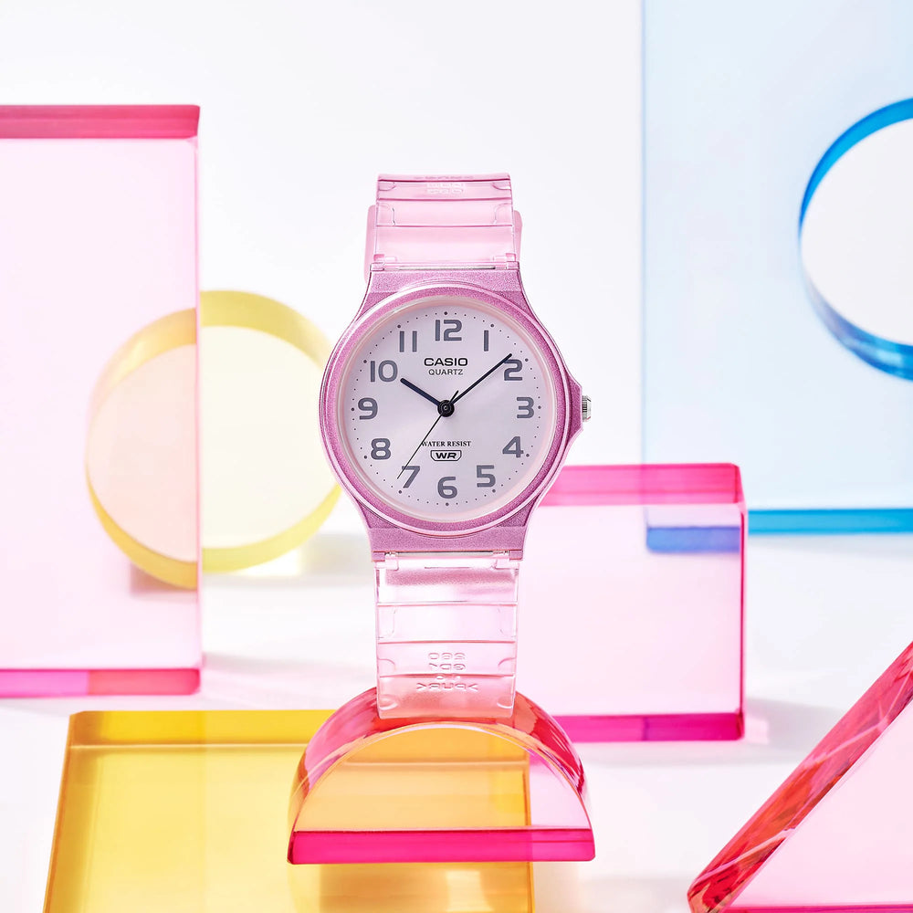Casio Women's Pink Resin Watch, White Dial | Mq-24s-4bdf by i-watch
