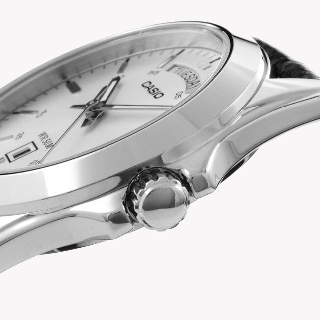 CASIO MTP-1370L-7AVDF - TIMELESS ELEGANCE MEN'S CLASSIC WATCH WITH LEATHER STRAP & DATE FUNCTION-i-Watch-3