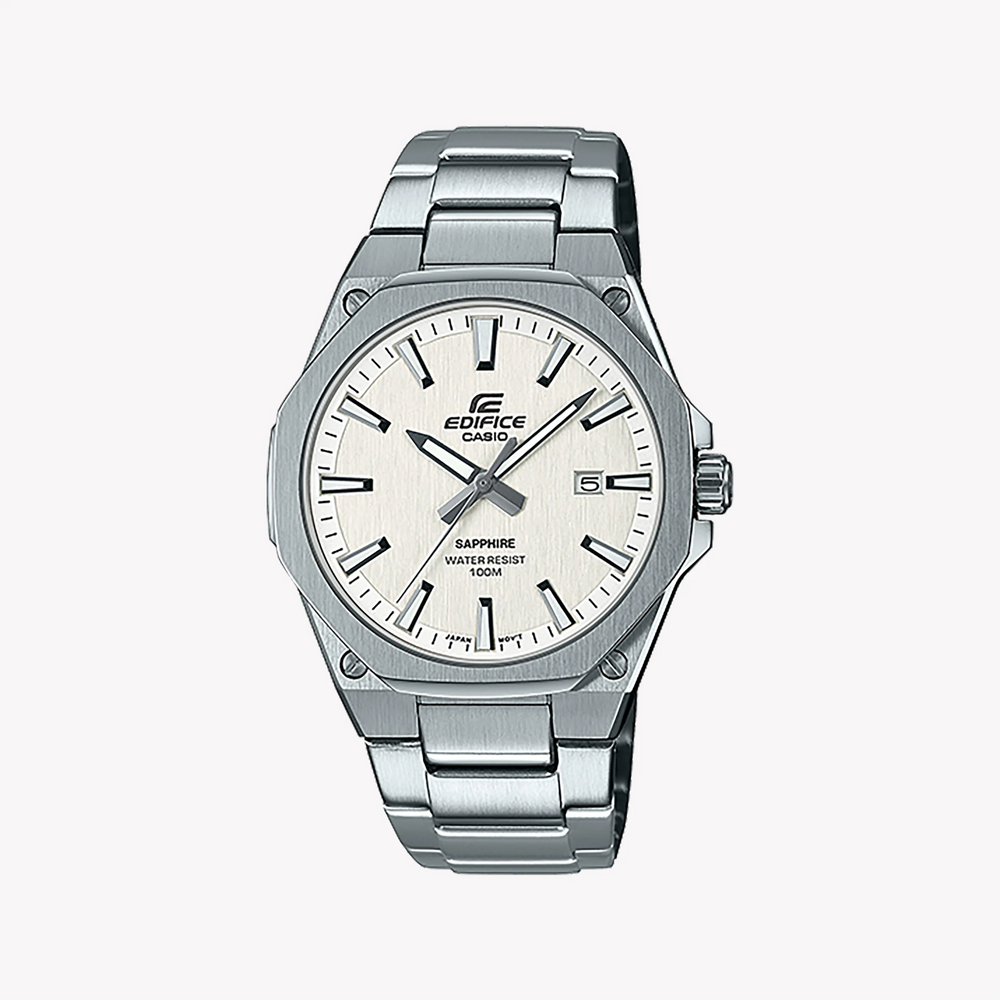 Edifice Men's Silver Stainless Steel Watch, White Dial | Efr-S108d-7avuef by i-watch