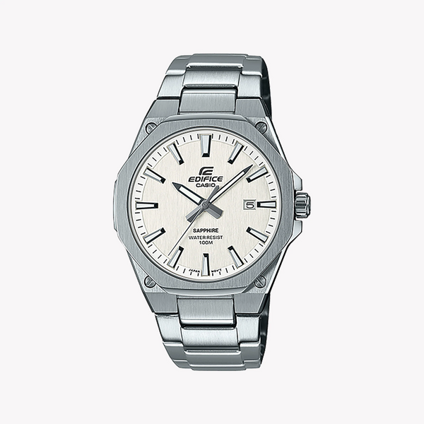 Edifice Men's Silver Stainless Steel Watch, White Dial | Efr-S108d-7avuef by i-watch