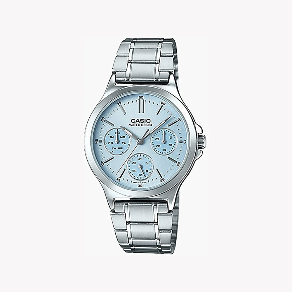 Casio Women's Stainless Steel Watch, Blue Dial | Ltp-V300d-2audf by i-watch