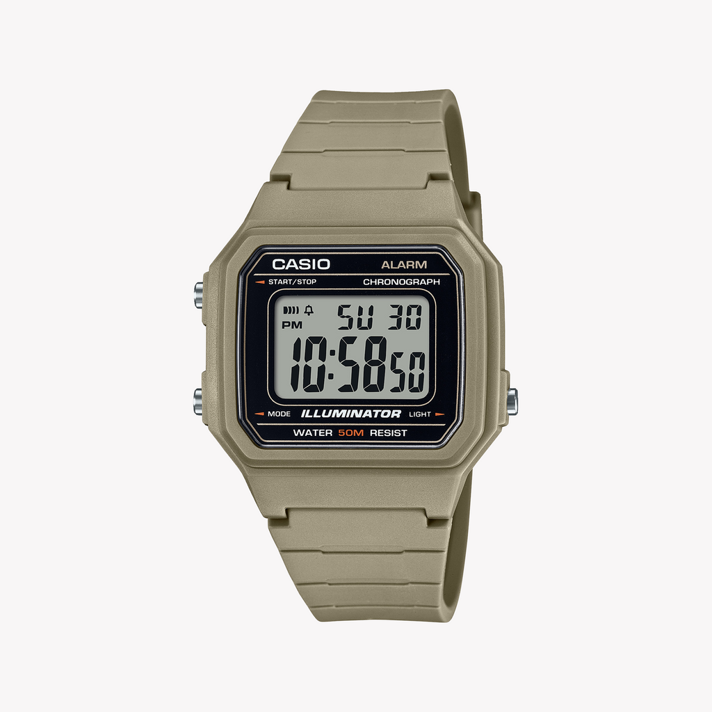 CASIO W-217H-5AVDF ACTIVE STYLE - RUGGED YET ELEGANT MEN'S WATCH WITH BEIGE RESIN BAND