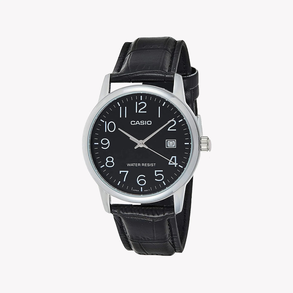 Timeless Elegance Men's Silver Watch, Black Dial | Mtp-V002l-1budf by i-watch