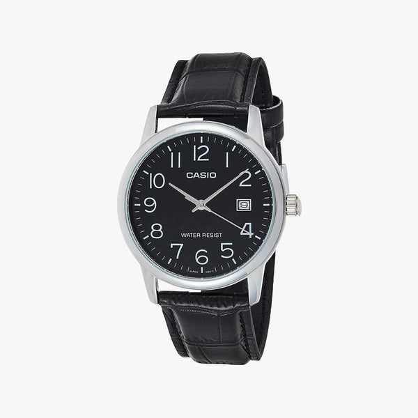 Timeless Elegance Men's Silver Watch, Black Dial | Mtp-V002l-1budf by i-watch