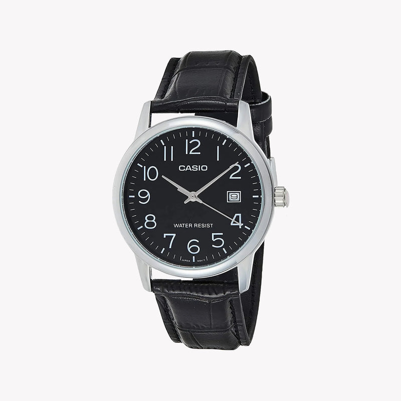Timeless Elegance Men's Silver Watch, Black Dial | Mtp-V002l-1budf by i-watch