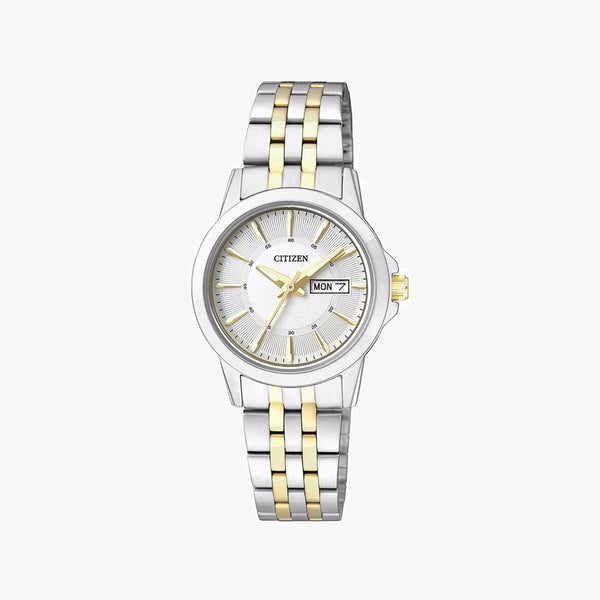 Citizen Eq0608-55a - Elegantly Timeless Women's Watch With Luxe Gold & Silver Design by i-watch