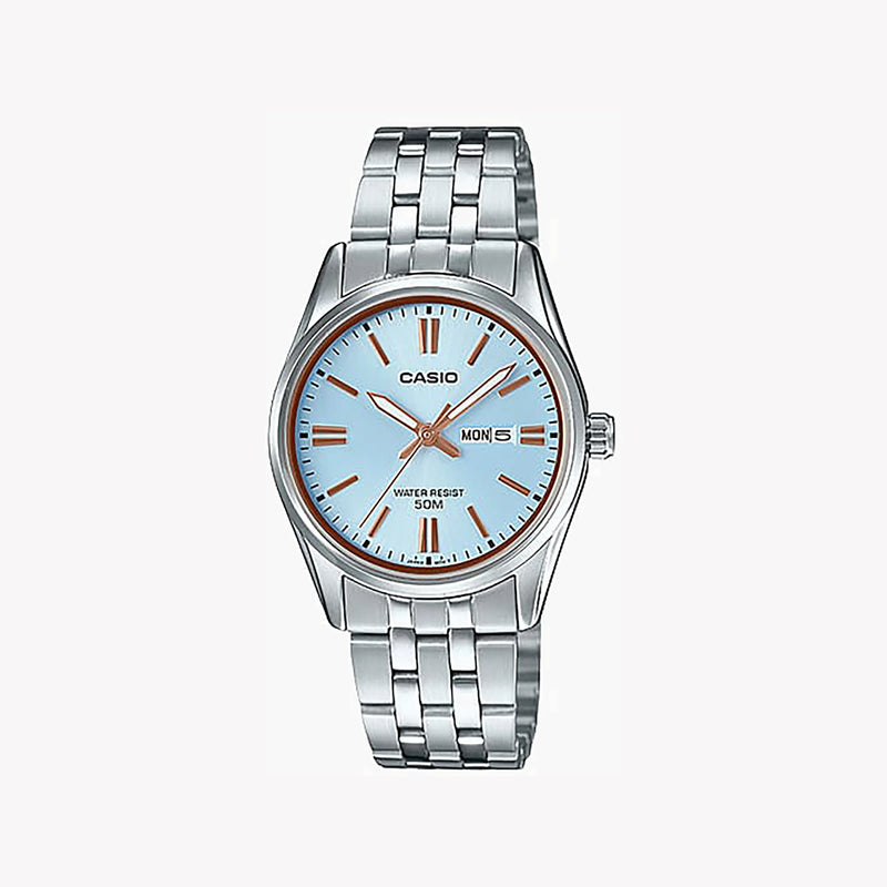 Casio Women's Silver Stainless Steel, Blue Dial | Ltp-1335d-2avdf by i-watch
