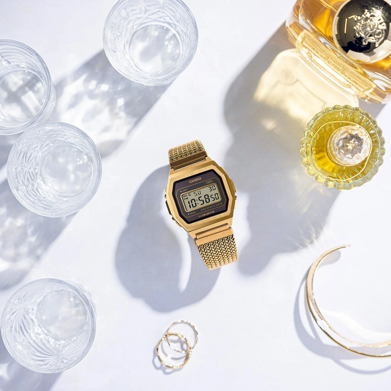 Casio Unisex Gold Mesh Watch, Stainless Steel | A1000mga-5ef by i-watch