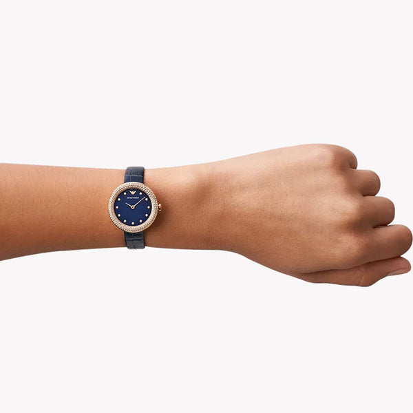 Emporio Armani Women's Blue Leather Watch, Stainless Steel | Ar11434 by i-watch