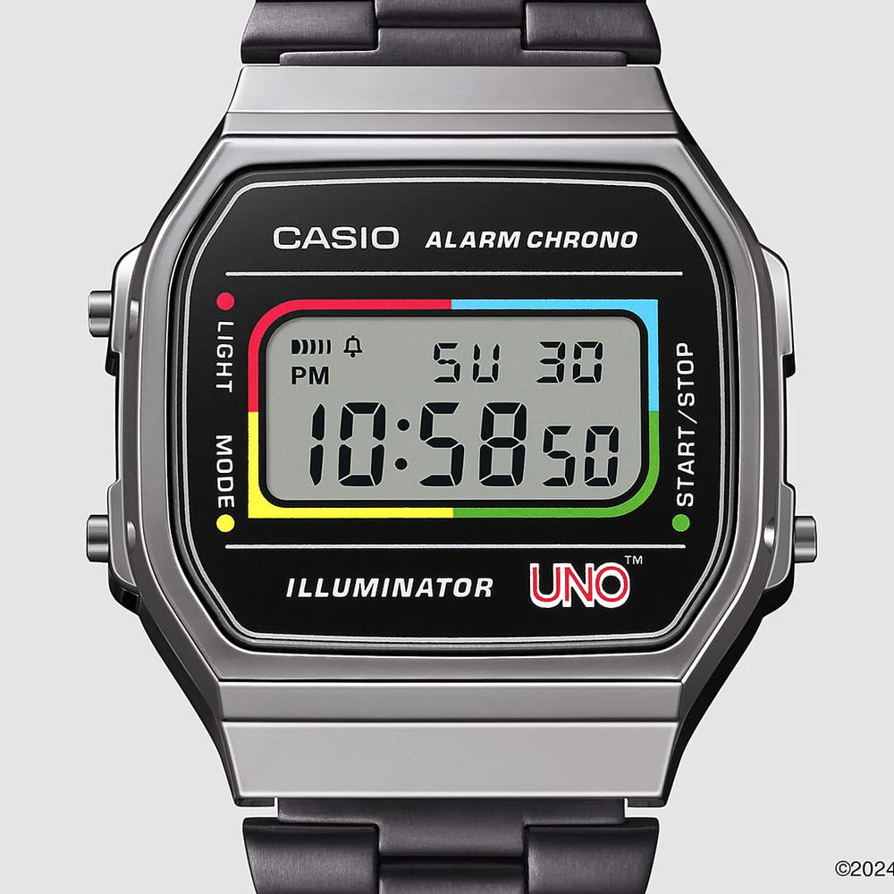 Casio Unisex Black Stainless Steel Watch, Chrome Resin | A168weuc-1a by i-watch