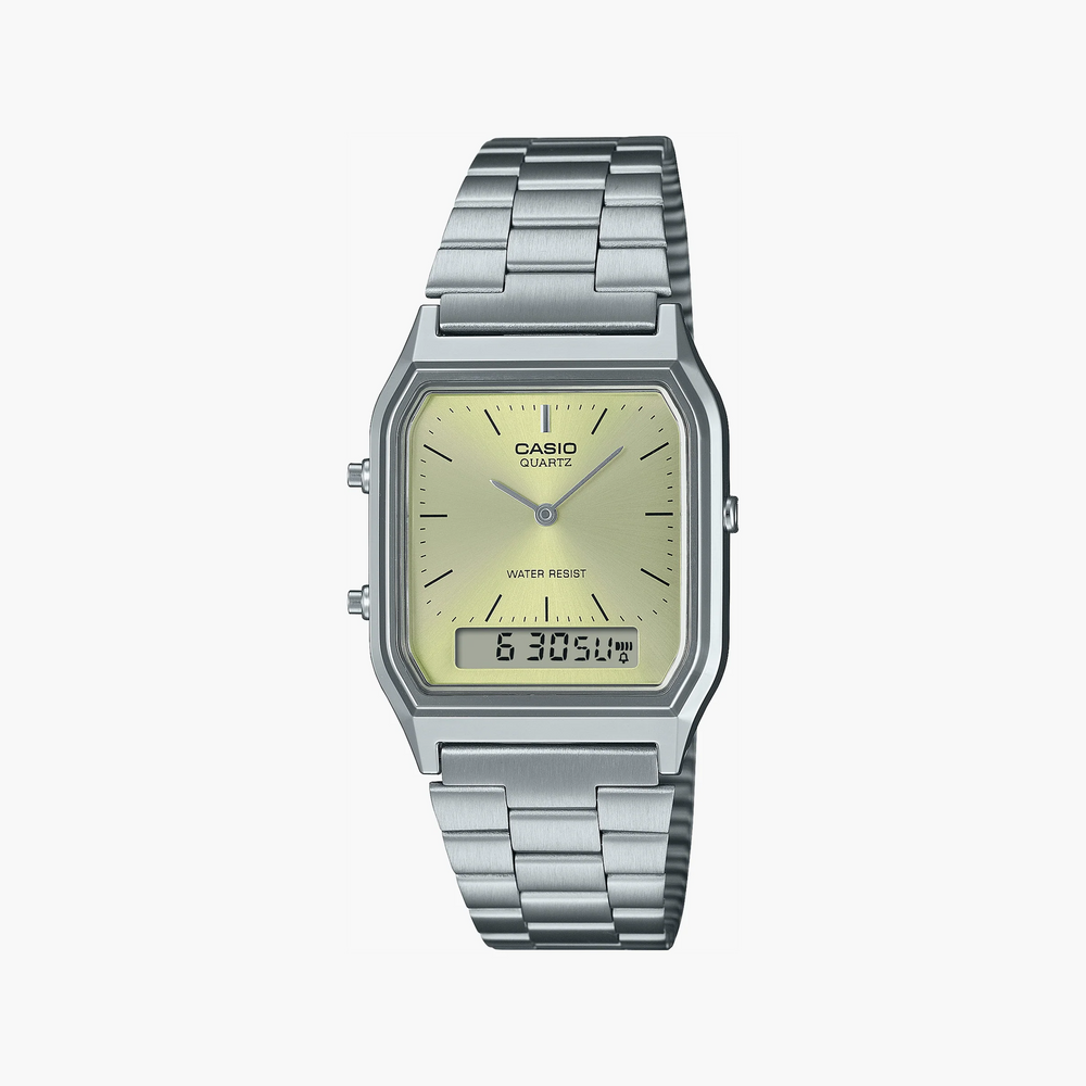 Casio Vintage Mod. Edgy Green Lemon Dial - AQ-230A-9AMQYES-i-Watch
