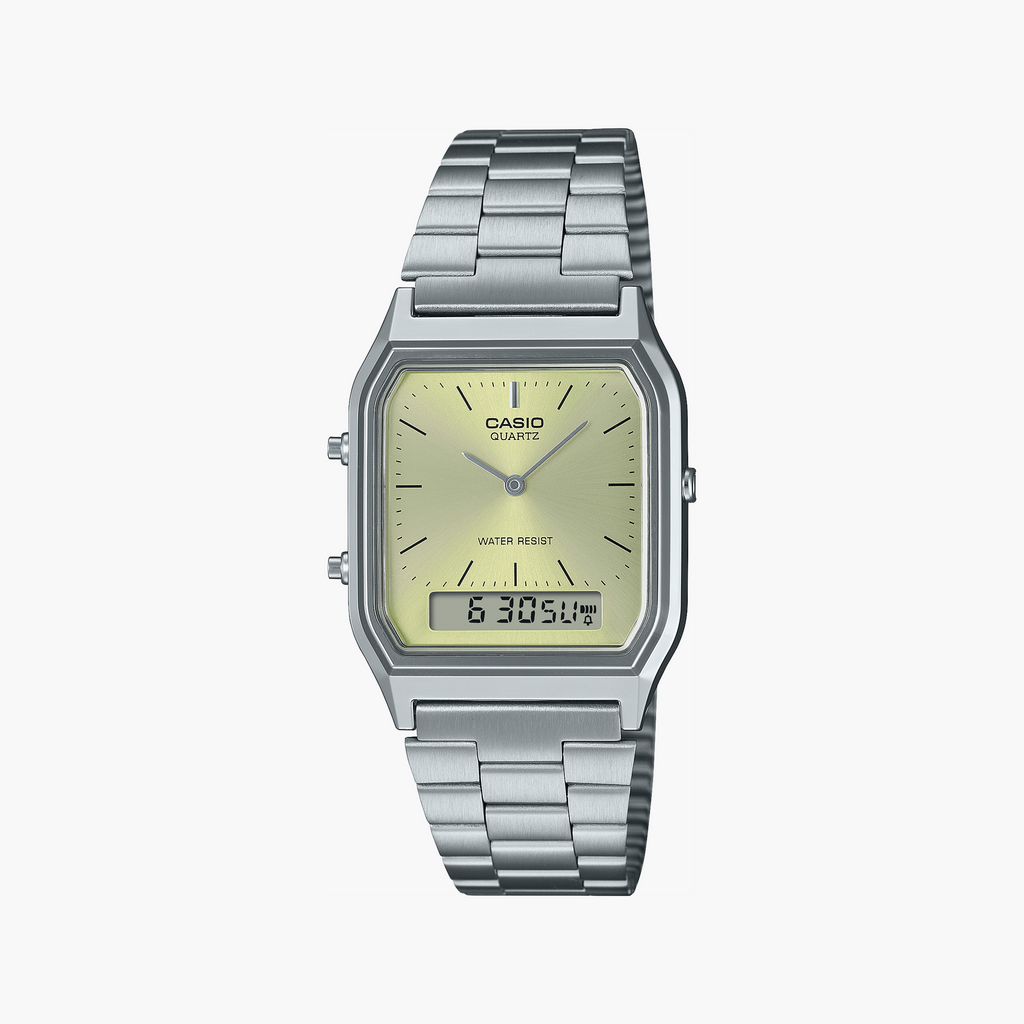 Casio Vintage Mod. Edgy Green Lemon Dial - AQ-230A-9AMQYES-i-Watch