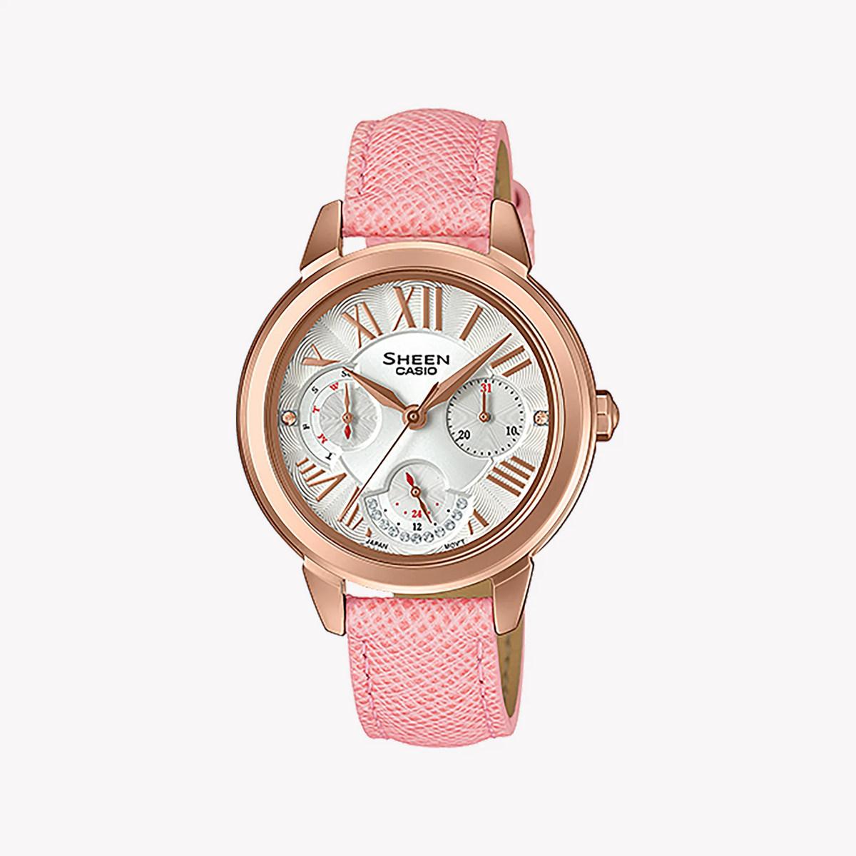 Casio She-3059pgl-7audr - Elegance Redefined: Sporty Rose Gold Women's Watch With Crystal Accents by i-watch