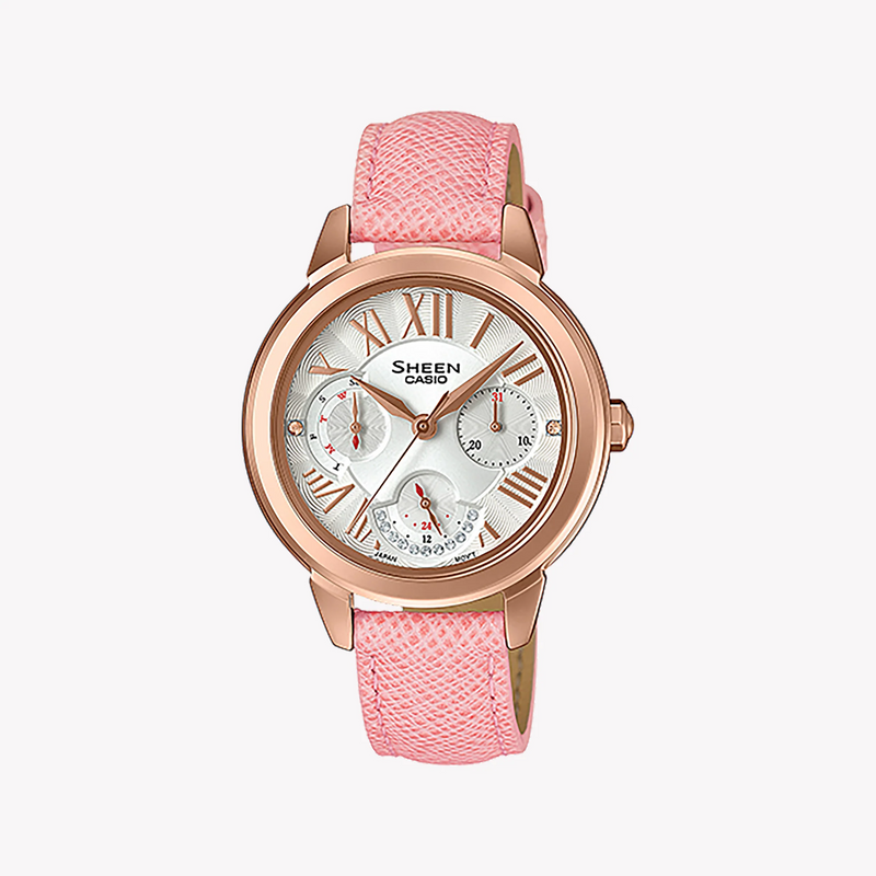 Casio She-3059pgl-7audr - Elegance Redefined: Sporty Rose Gold Women's Watch With Crystal Accents by i-watch