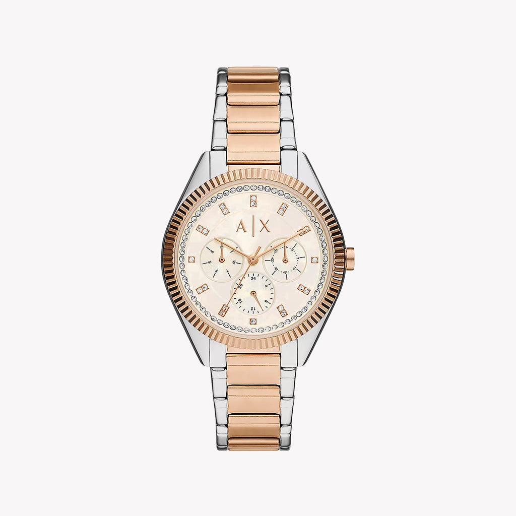 ARMANI EXCHANGE AX5662 - MODERN ELEGANCE IN SILVER-ROSE GOLD WOMEN'S WATCH
