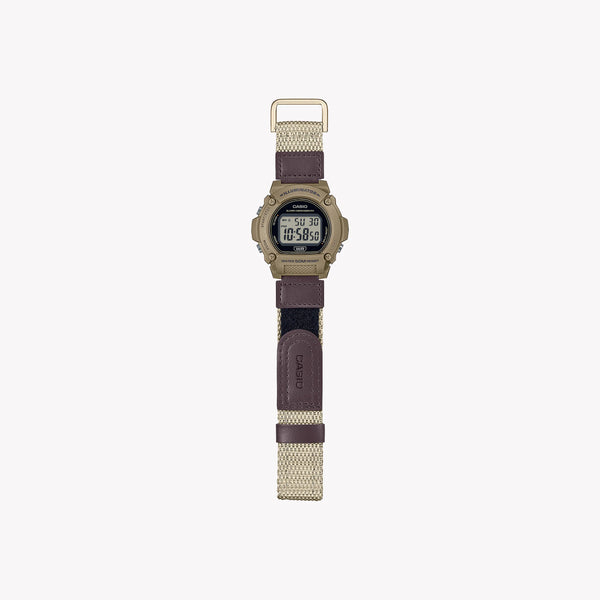Casio Unisex Beige Resin Watch, Tan Fabric Band | W-219hb-5av by i-watch