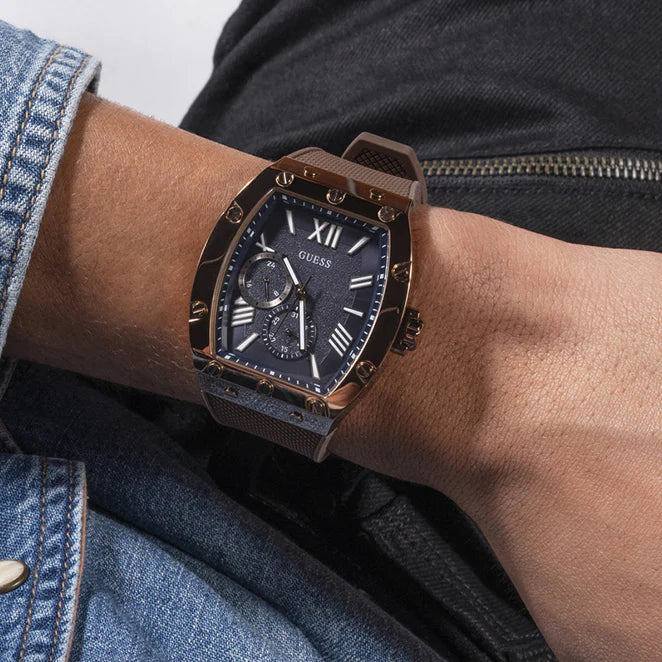 Guess Men's Rose Gold Watch, Black Dial | Gw0568g1 by i-watch