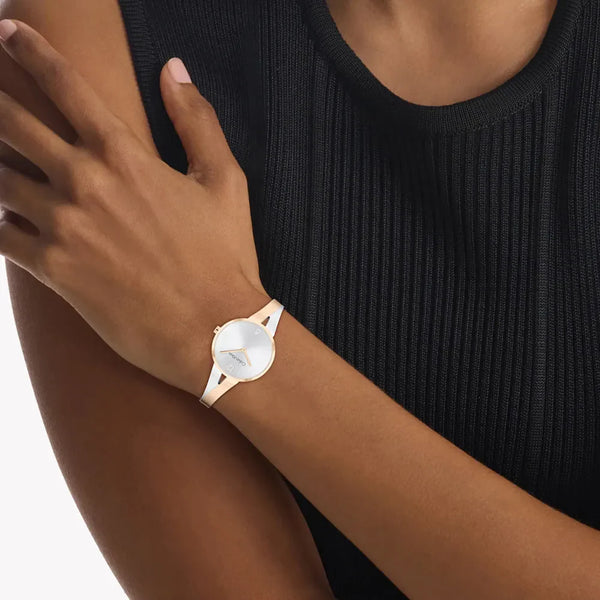 Ck Calvin Klein Women's Rose Gold Watch, Silver Dial | K2g271d6 by i-watch