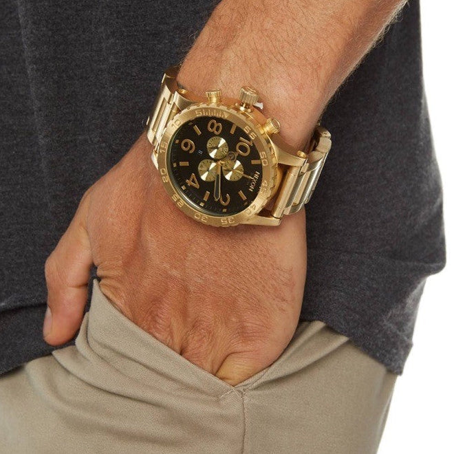 NIXON A083-510 BOLD SOPHISTICATION - MEN'S GOLD STAINLESS STEEL TIMEPIECE WITH BLACK DIAL-i-Watch-4