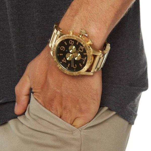Nixon Men's Gold Stainless Steel Watch, Black Dial | A083-510 by i-watch