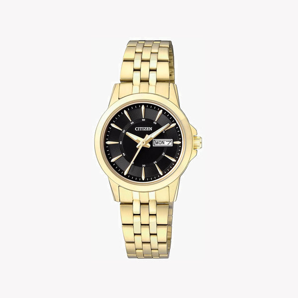 Citizen Eq0603-59e Radiant Sophistication - Elegant Women's Gold & Black Timepiece by i-watch