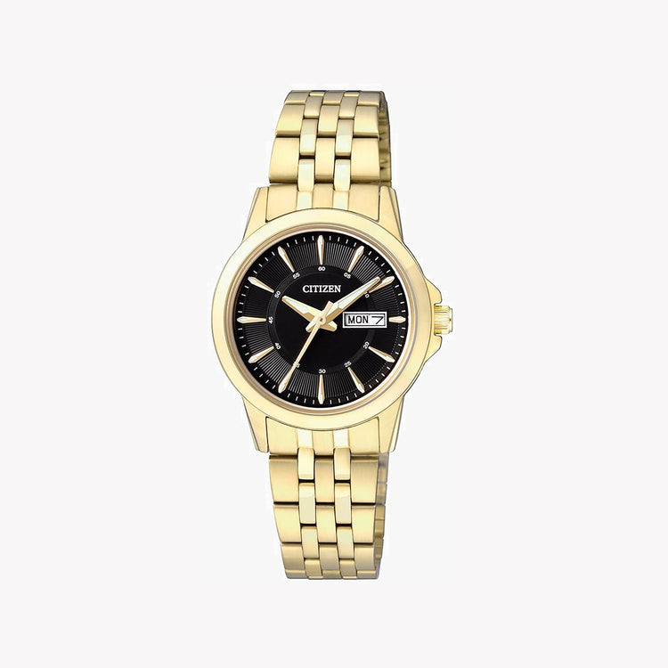 CITIZEN EQ0603-59E RADIANT SOPHISTICATION - Elegant Women's Gold & Black Timepiece