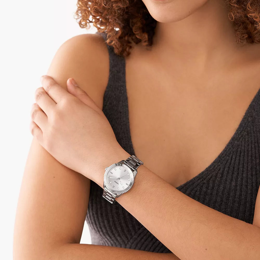 FOSSIL BQ3885 ELEGANT TIMEPIECE - STUNNING SILVER STAINLESS STEEL WOMEN'S WATCH-i-Watch-4