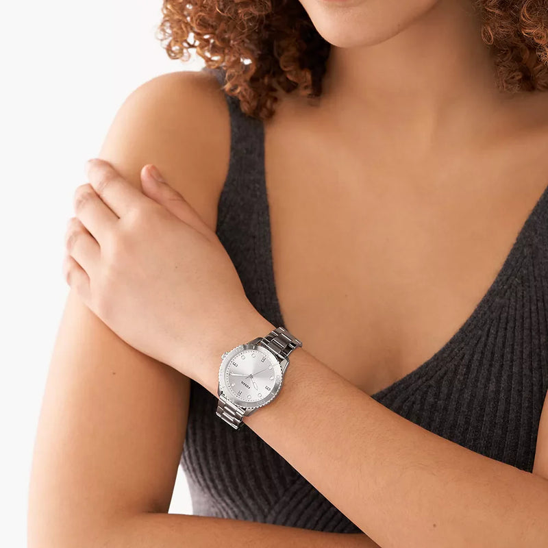Fossil Women's Silver Stainless Steel Watch, Elegant Design | Bq3885 by i-watch