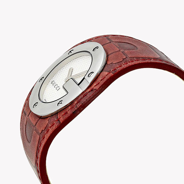 GUCCI YA104522 TIMEPIECE - ELEGANT RED LEATHER & SILVER STAINLESS STEEL MEN'S WATCH-i-Watch-2