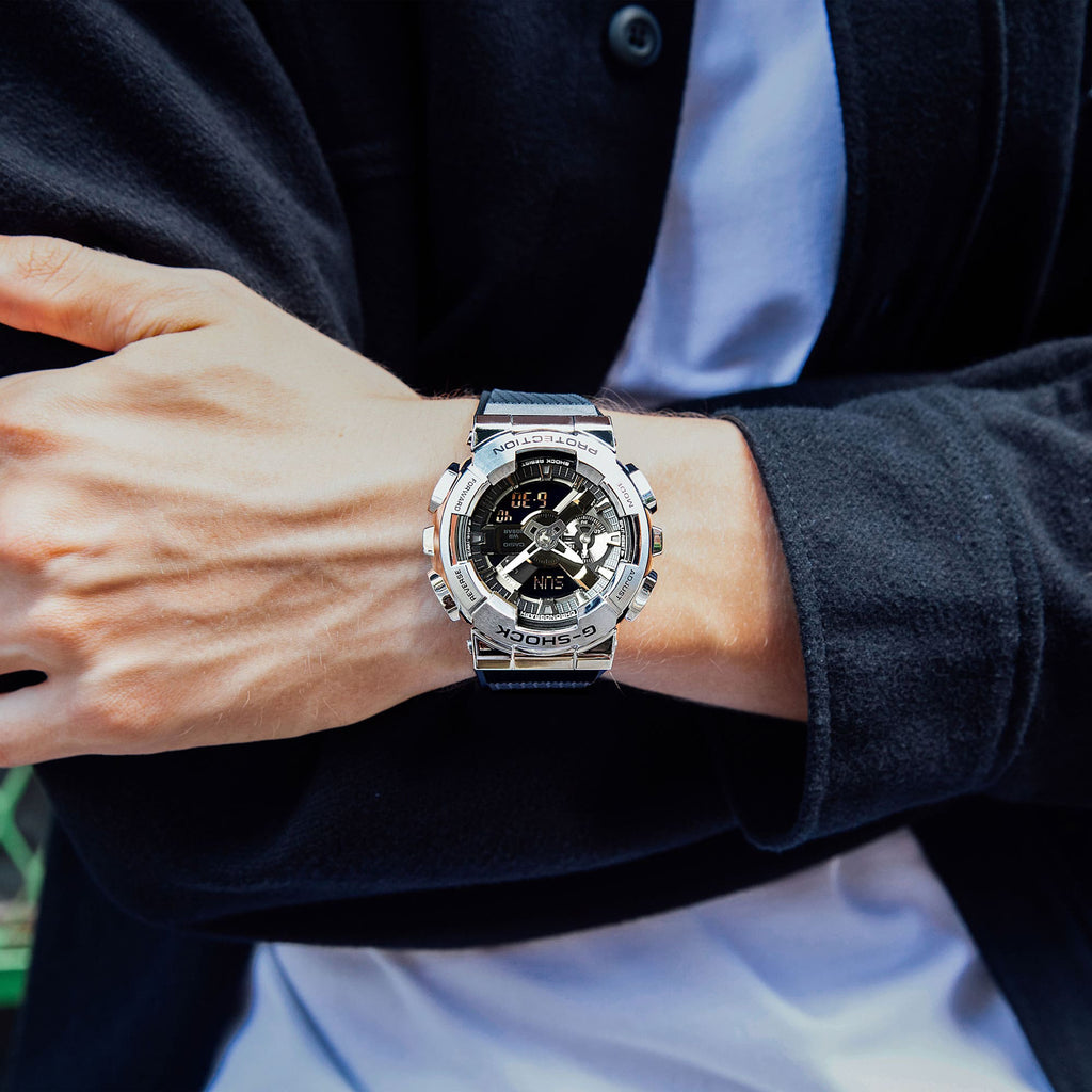 CASIO G-SHOCK GM-110-1ADR - ADVENTURE AWAITS MEN'S SPORTY TIMEPIECE WITH SILVER CASE & BLACK BAND-i-Watch-2