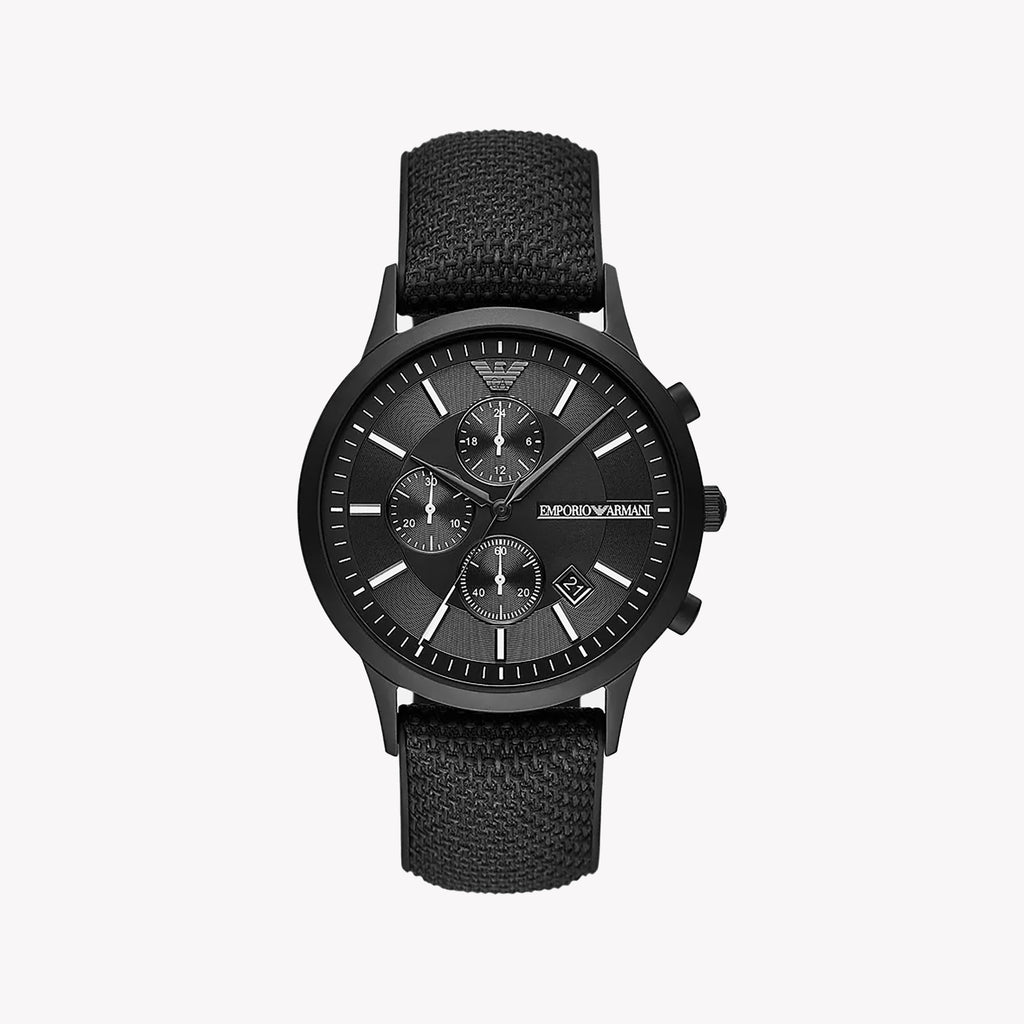 EMPORIO ARMANI AR11457 - BLACK STAINLESS STEEL MEN'S WATCH WITH MODERN ELEGANCE