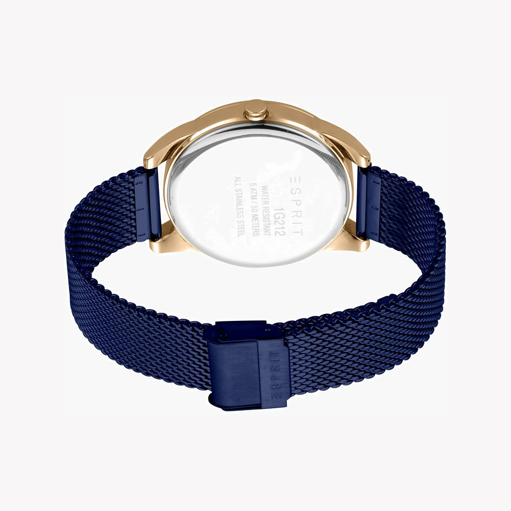 Esprit Men's Blue Stainless Steel Watch, Blue Dial | Es1g046m0085 by i-watch