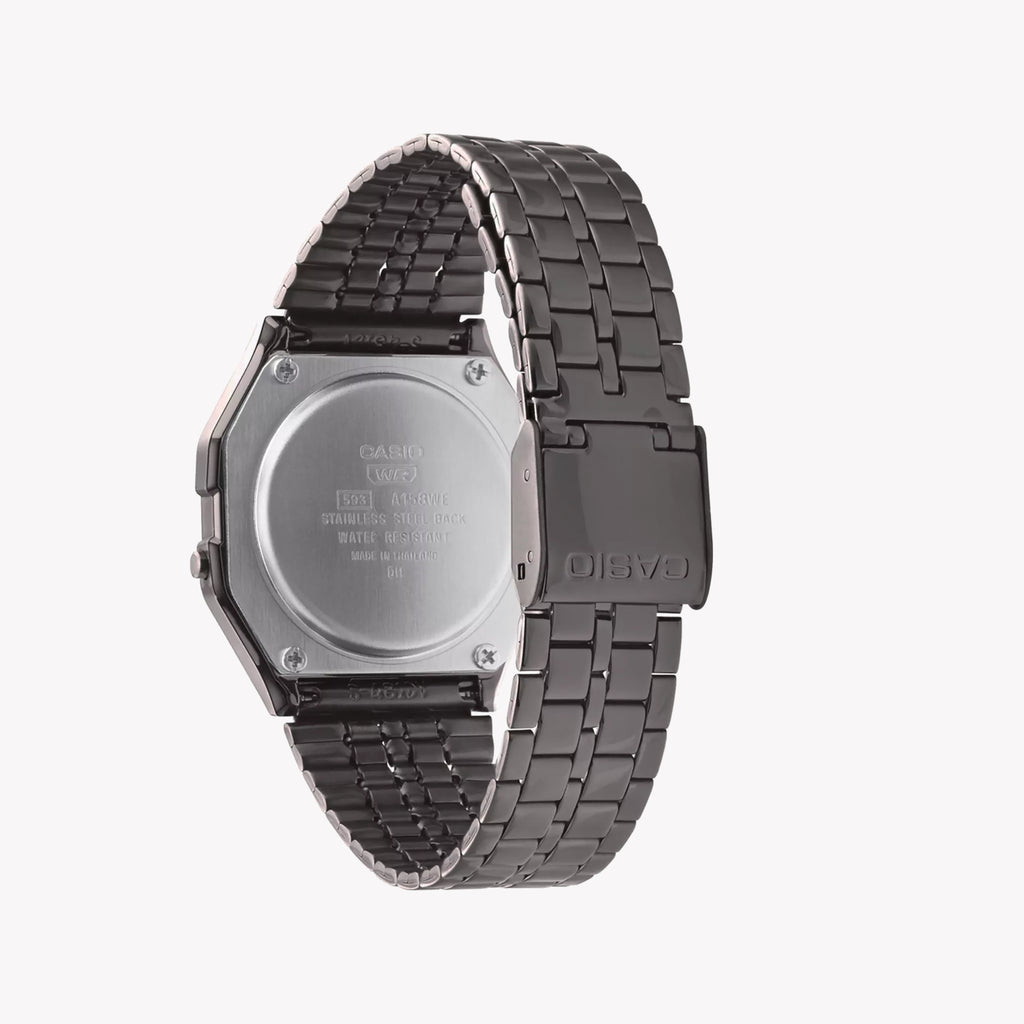 CASIO A158WETB-1AEF TIMELESS ELEGANCE - UNISEX MULTIFUNCTION WRISTWATCH WITH METAL STRAP-i-Watch-5