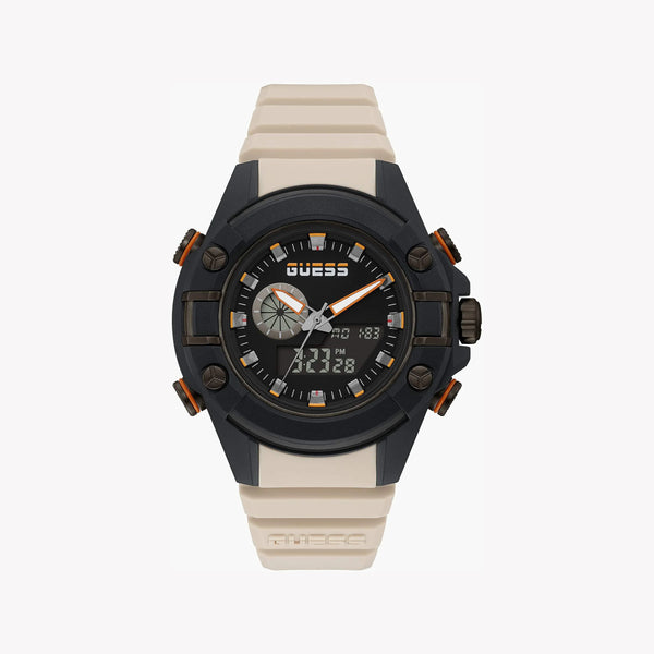 Guess Men's Black Stainless Steel Watch, White Silicone | Gw0269g1 by i-watch