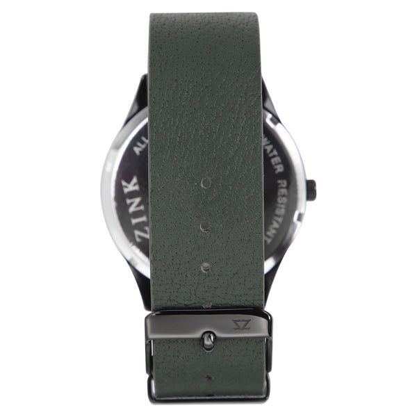 Zink Zk130g5ls-32s Elegant Timepiece - Green Leather Band & Black Dial Men's Watch by i-watch
