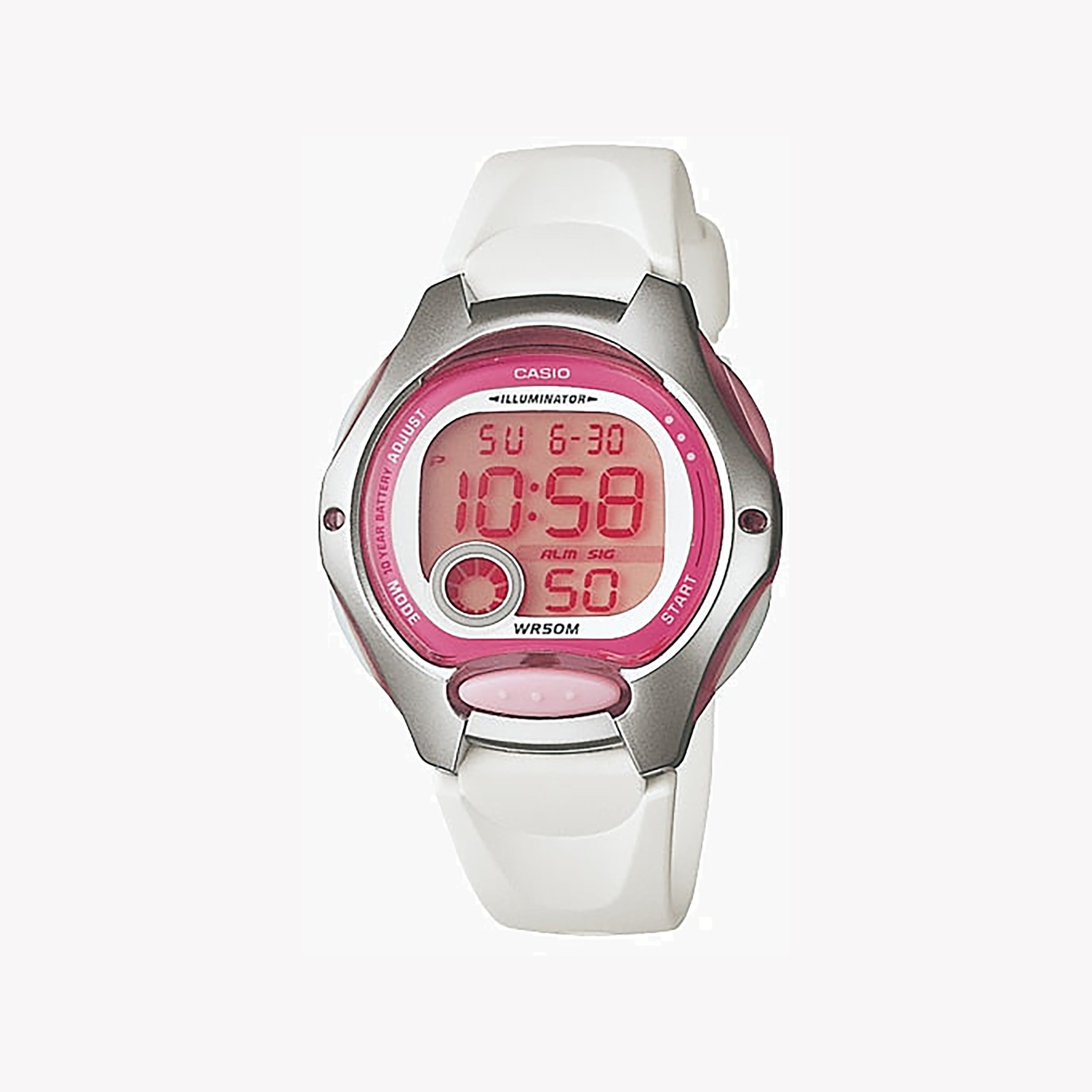 CASIO LW-200-7AVDF - SPORTY ELEGANCE UNISEX WATCH WITH WHITE RESIN BAND AND DIGITAL DISPLAY