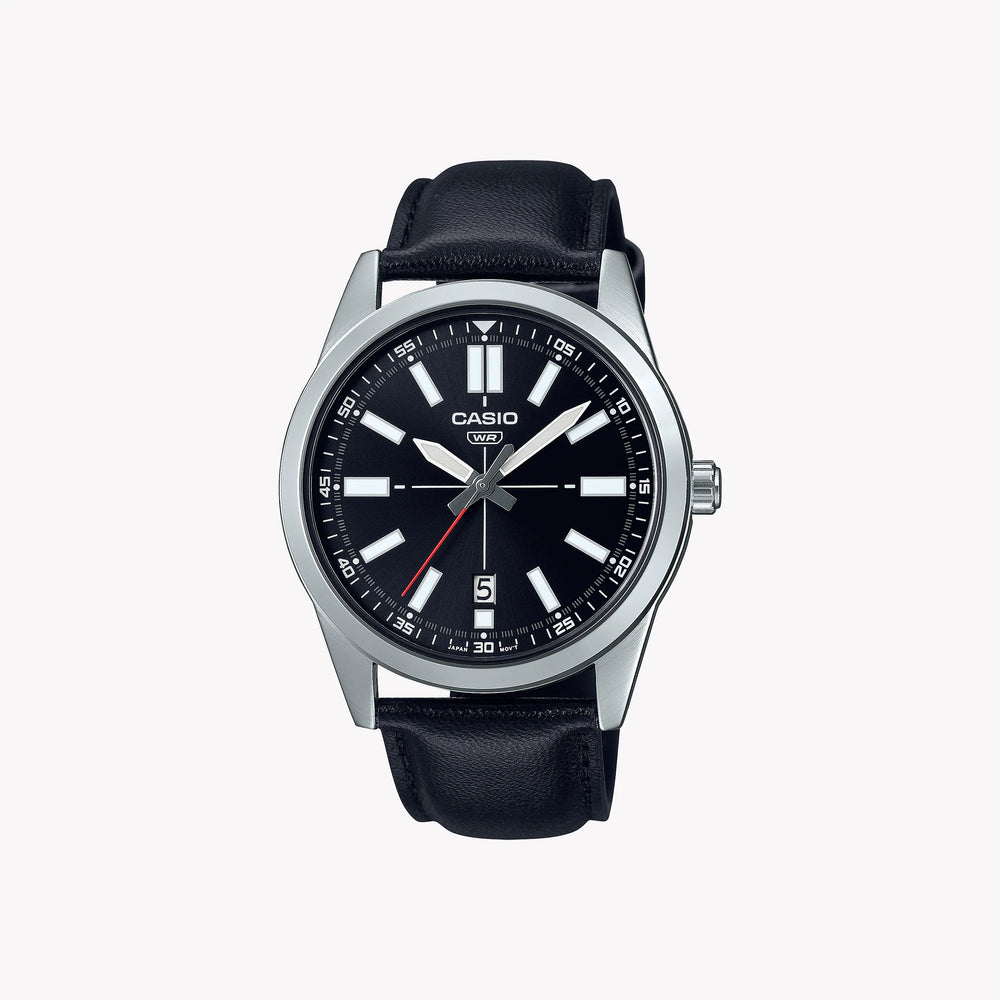 Casio Men's Stainless Steel Watch, Black Dial | Mtp-Vd02l-1e by i-watch
