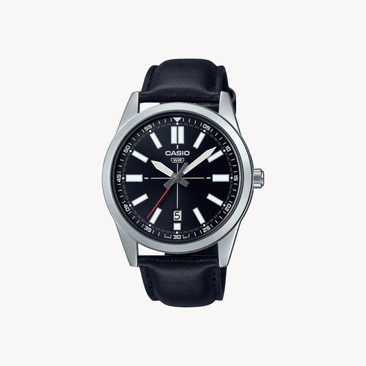 Casio MTP-VD02L-1E analoge silberne Herrenuhr