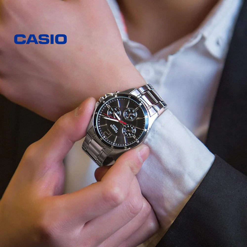 Casio Men's Stainless Steel Watch, Silver | Mtp-1374d-1avdf by i-watch