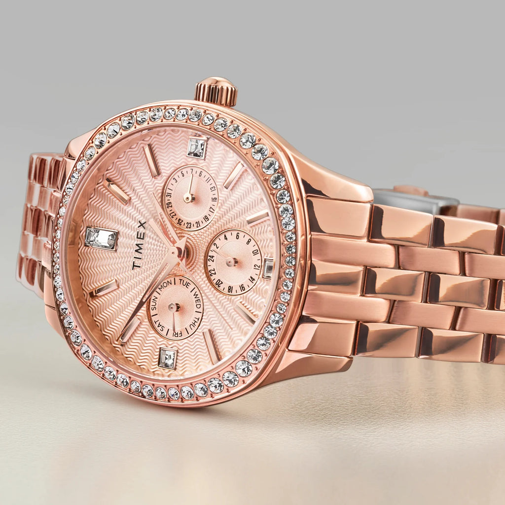 TIMEX CUSHION MULTIFUNCTION - SPARKLING ROSE GOLD TIMEPIECE FOR THE MODERN WOMAN-i-Watch-6