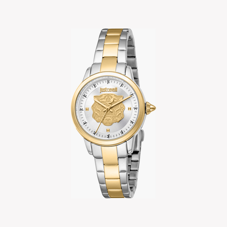 Just Cavalli Women's Two-Tone Watch, Silver Dial | JC1L334M0085