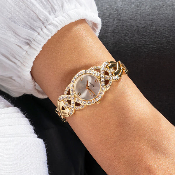 Guess Women's Gold Watch, Silver Dial | Gw0682l2 by i-watch