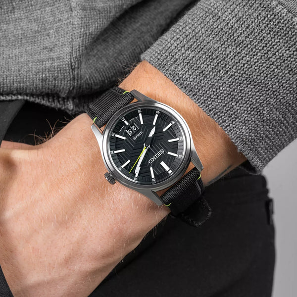 Seiko Men's Silver Stainless Steel, Black Leather | Sur517p1 by i-watch