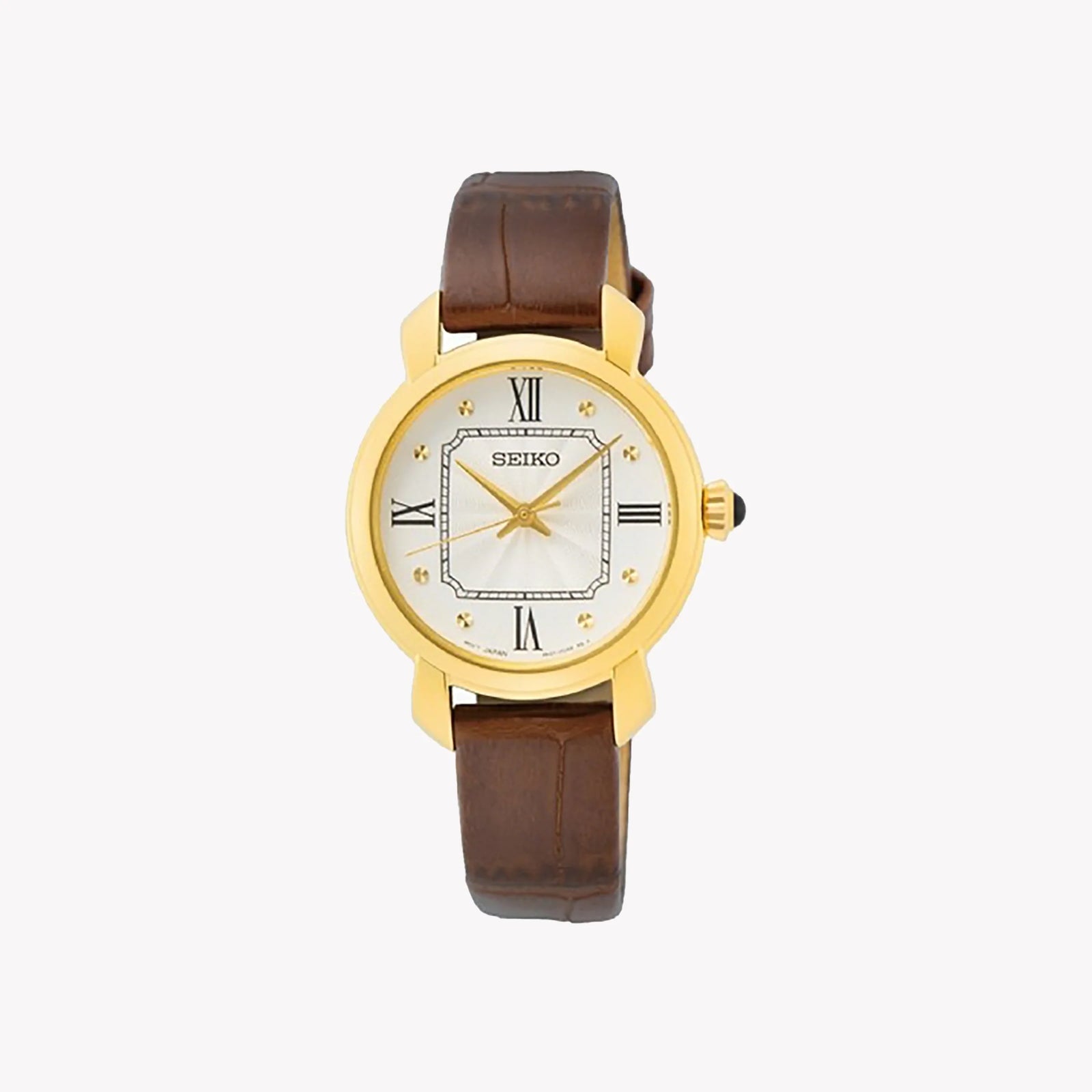 Seiko Women's Gold Stainless Steel, Brown Leather | Sur500p1 by i-watch