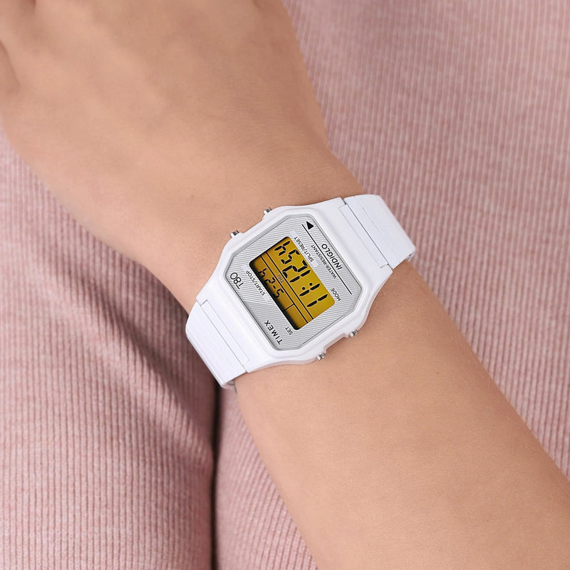 Timex Unisex White Stainless Steel & Resin Digital Watch | Tw2u93700 by i-watch