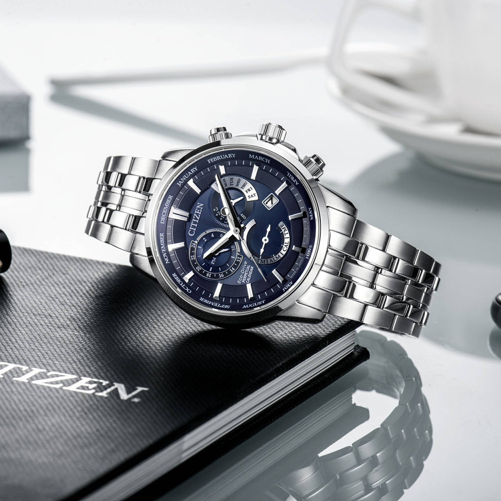 CITIZEN BL8140-80L - ELEGANTLY FUNCTIONAL MEN'S ECO-DRIVE TIMEPIECE WITH BLUE DIAL-i-Watch-5