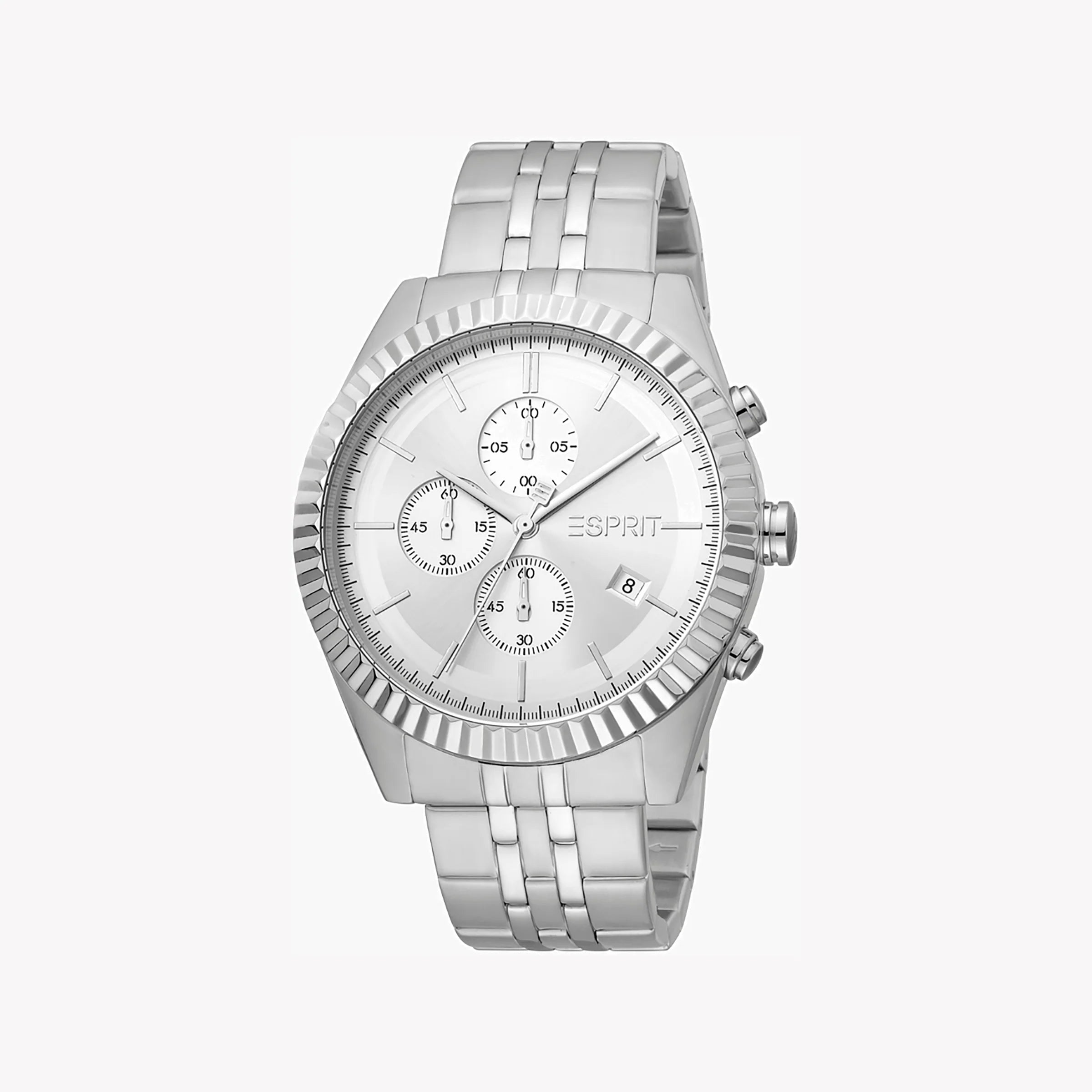 ESPRIT MEN'S SILVER STAINLESS STEEL TIMEPIECE - ELEGANCE REDEFINED